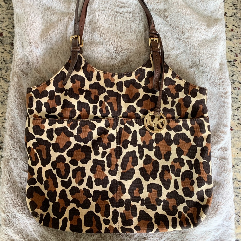 Michael Kors Animal Print canvas shoulder bag